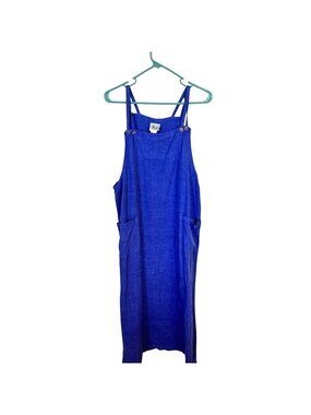 Mishi Womens Maxi Lavender Linen Shift Dress Sleeveless Pockets Small Lagenlook
